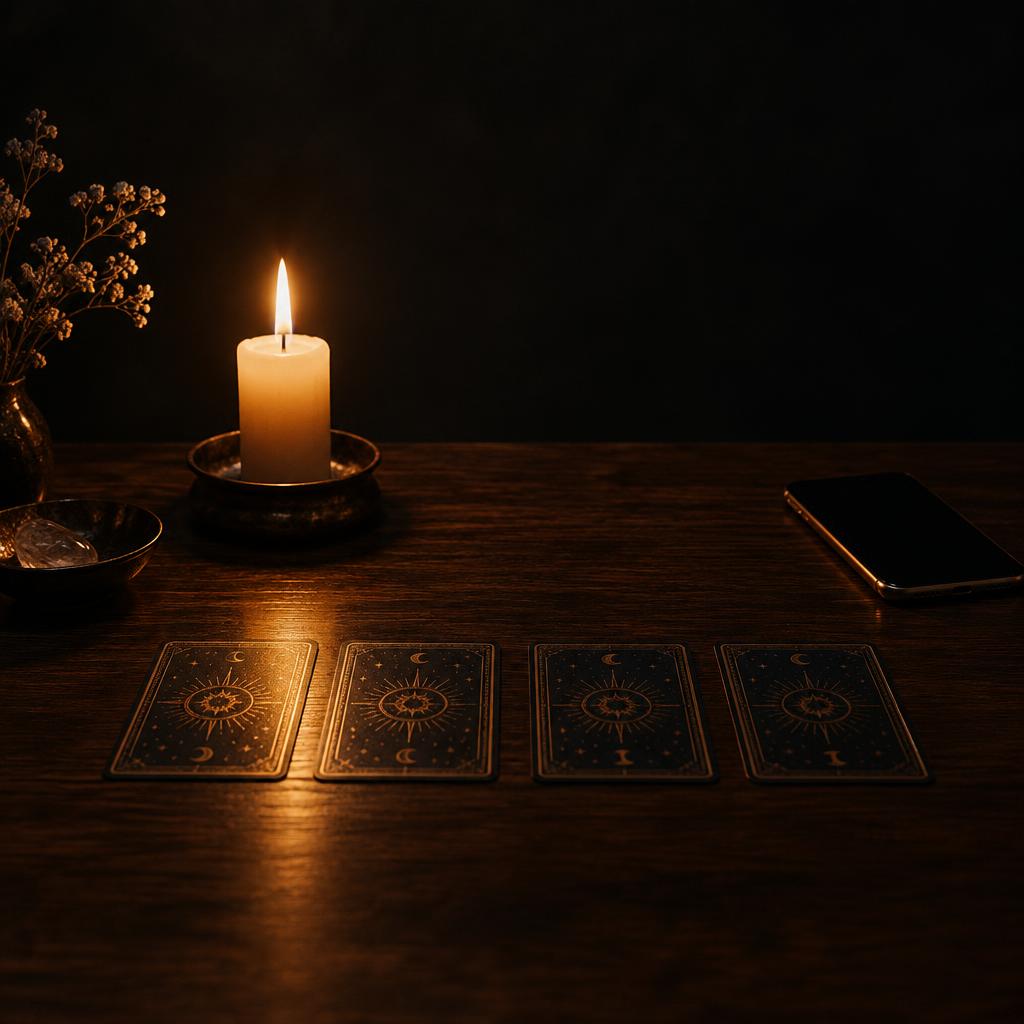 Mesa de orientación con vela y móvil